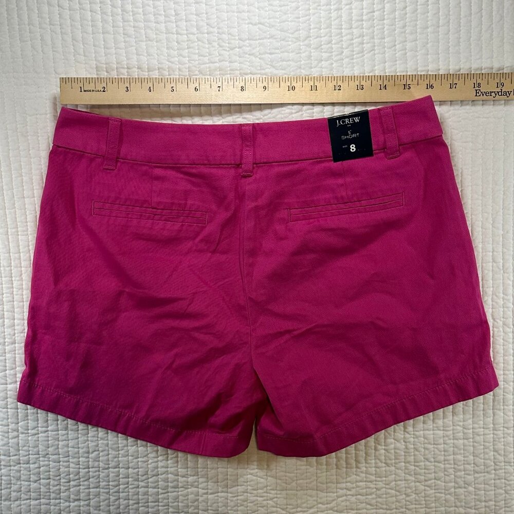 J. Crew Pink Fuschia 5" Chino Shorts Women's Size 8 NWT - Picture 4 of 6